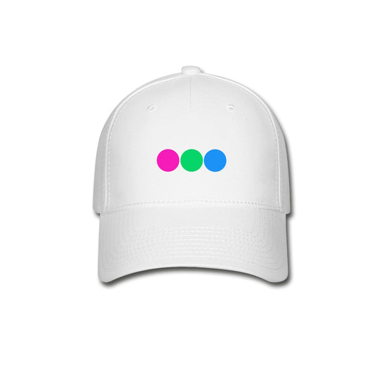 Polysexual Poly Pride Fitted Baseball Cap - Circles White Polysexual spod-1061718060-1-1