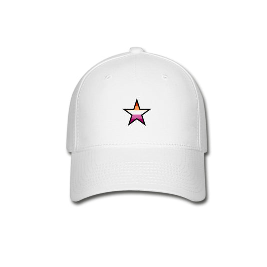 Lesbian Pride Fitted Baseball Cap - Star White Lesbian spod-1061718129-1-1