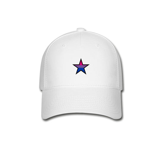 Bisexual Bi Pride Fitted Baseball Cap Star White Bisexual spod-1061718133-1-1