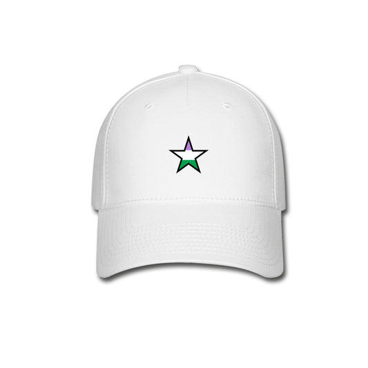 Genderqueer Pride Fitted Baseball Cap - Star White Genderqueer spod-1061718168-1-1