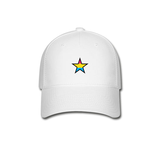 Pansexual Pan Pride Fitted Baseball Cap - Star White Pansexual spod-1061718171-1-1