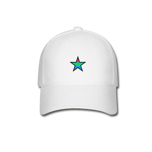 Polysexual Poly Pride Fitted Baseball Cap - Star White Polysexual spod-1061718174-1-1