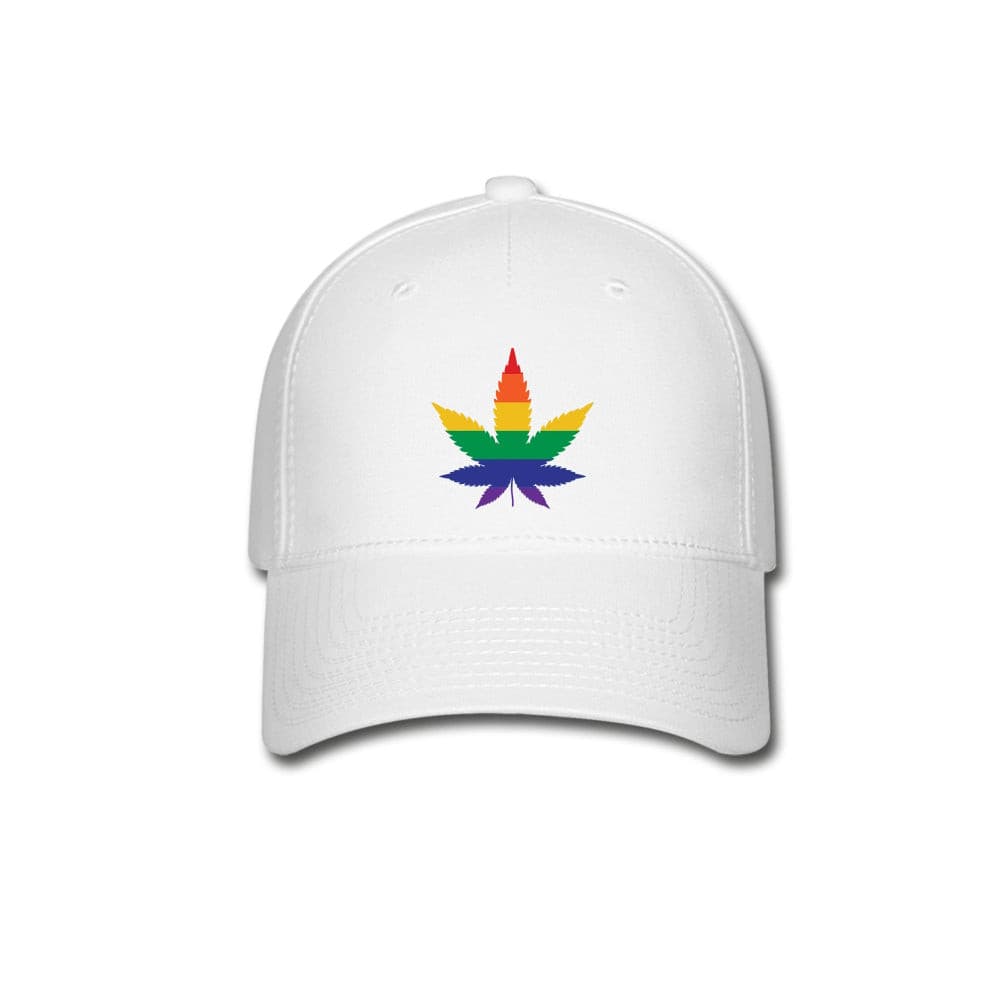 LGBTQ Pride Fitted Baseball Cap - Weed White Pride spod-1061718223-1-1