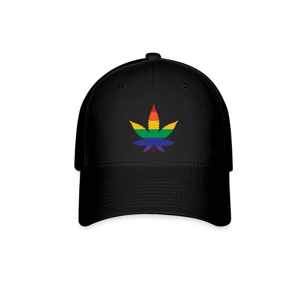 LGBTQ Pride Fitted Baseball Cap - Weed Black Pride spod-1061718223-2-1