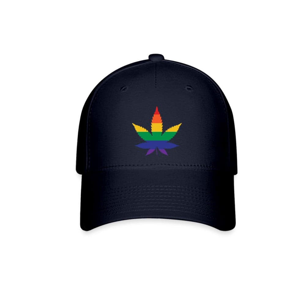 LGBTQ Pride Fitted Baseball Cap - Weed Navy Pride spod-1061718223-4-1