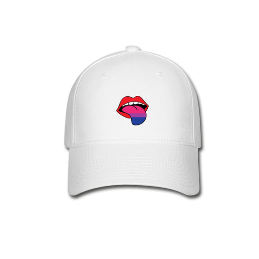 Bisexual Bi Pride Fitted Baseball Cap Tongue White Bisexual spod-1061718267-1-1