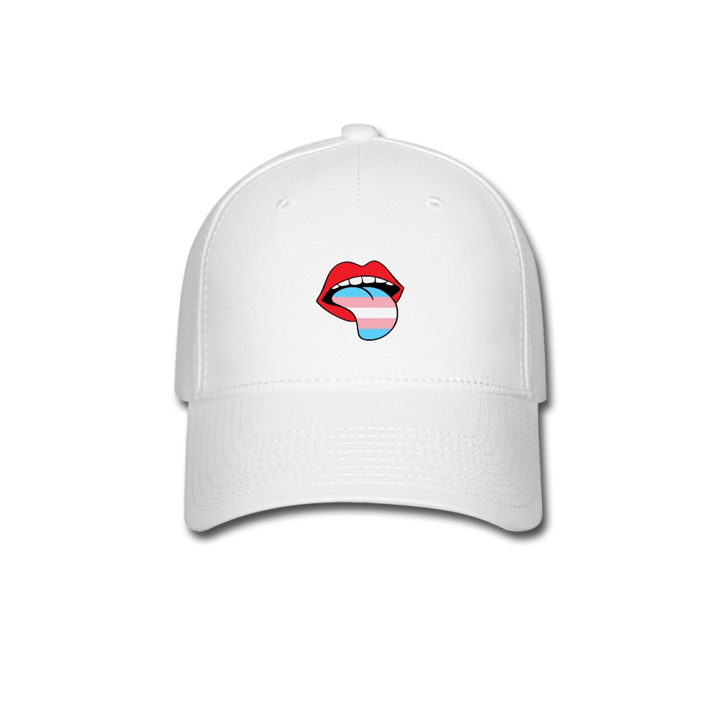 Transgender Trans Pride Fitted Baseball Cap - Tongue White Transgender spod-1061718330-1-1