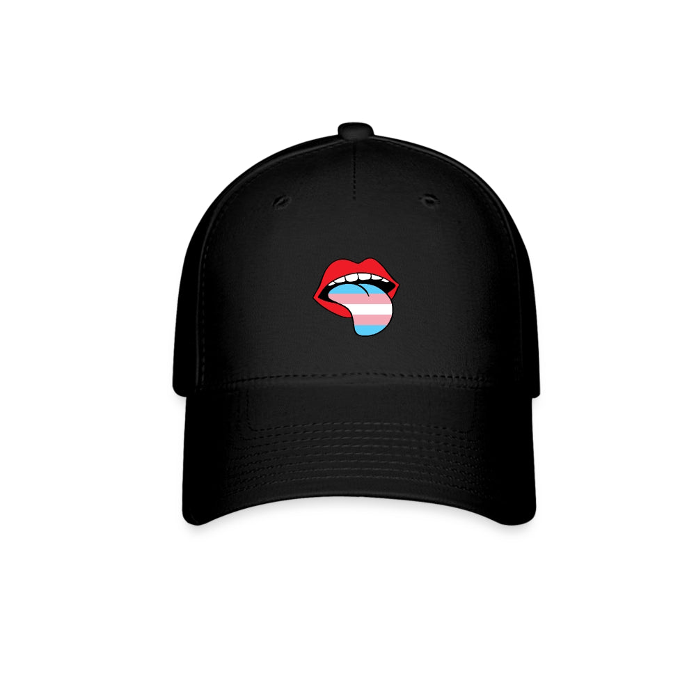 Transgender Trans Pride Fitted Baseball Cap - Tongue Black Transgender spod-1061718330-2-1