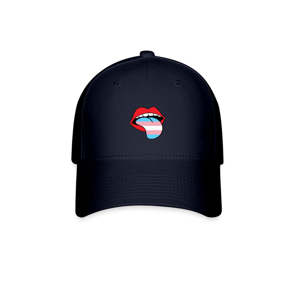 Transgender Trans Pride Fitted Baseball Cap - Tongue Navy Transgender spod-1061718330-4-1