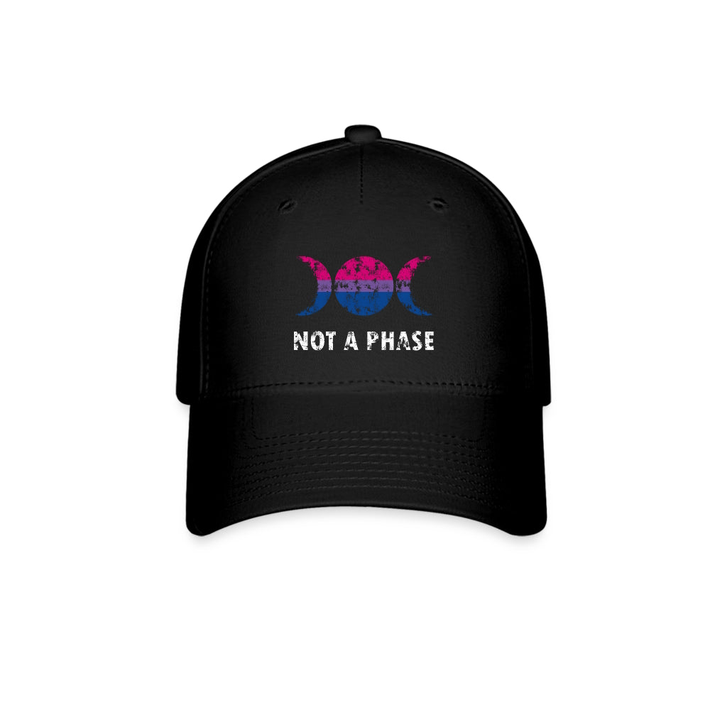 Bisexual Bi Pride Fitted Baseball Cap Not A Phase Black Bisexual spod-1061720496-2-1