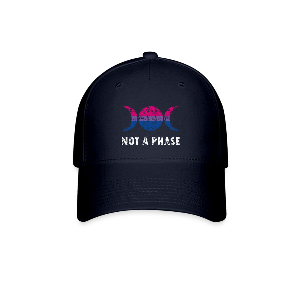 Bisexual Bi Pride Fitted Baseball Cap Not A Phase Navy Bisexual spod-1061720496-4-1