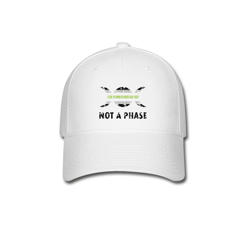 Agender Pride Fitted Baseball Cap Not A Phase White Agender spod-1061720572-1-1