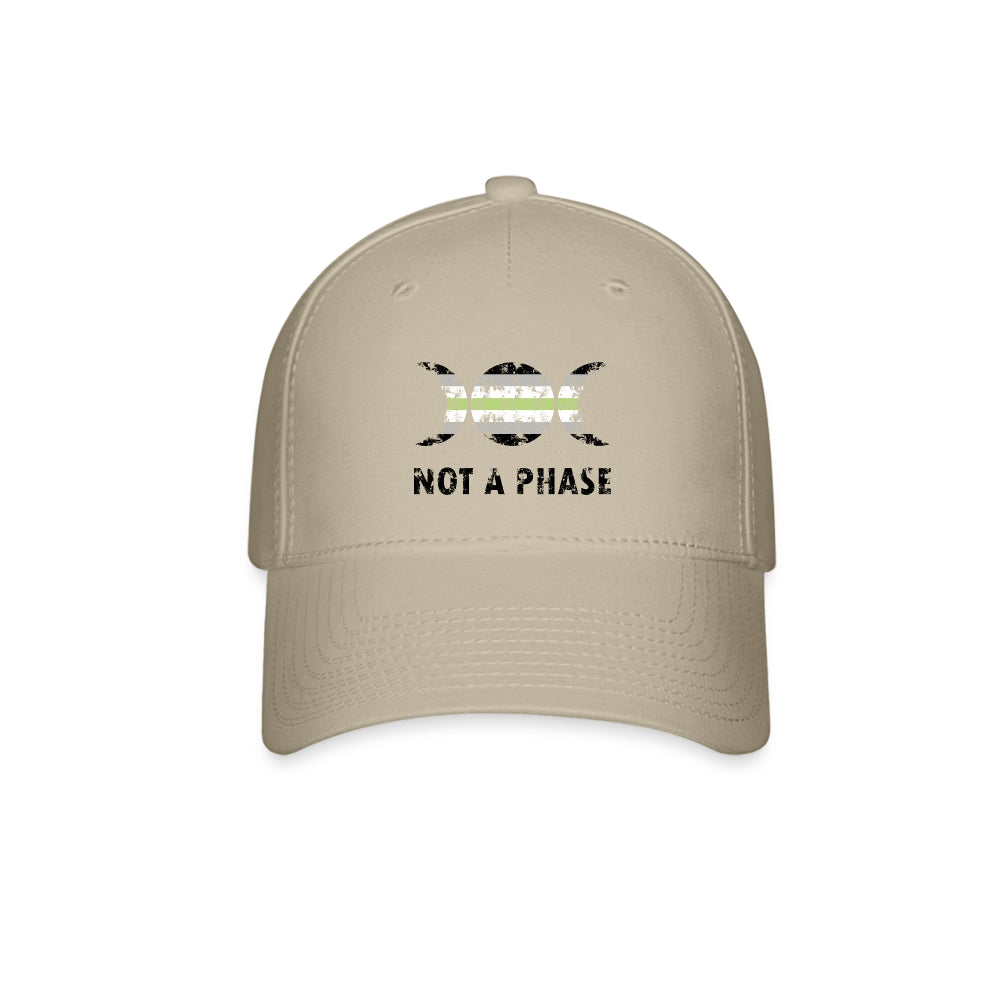 Agender Pride Fitted Baseball Cap Not A Phase Khaki Agender spod-1061720572-1005-1