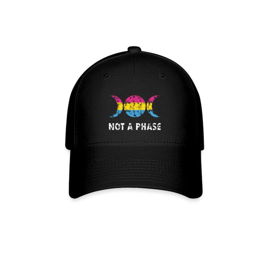 Pansexual Pan Pride Fitted Baseball Cap - Not a Phase Black Pansexual spod-1061720603-2-1