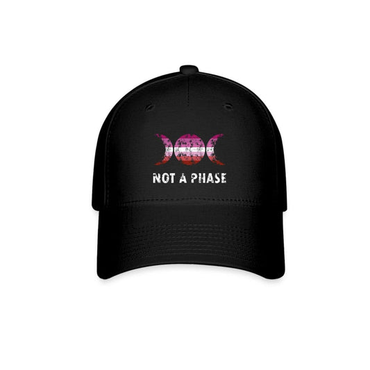 Lesbian Pride Fitted Baseball Cap - Not A Phase Black Lesbian spod-1061720607-2-1