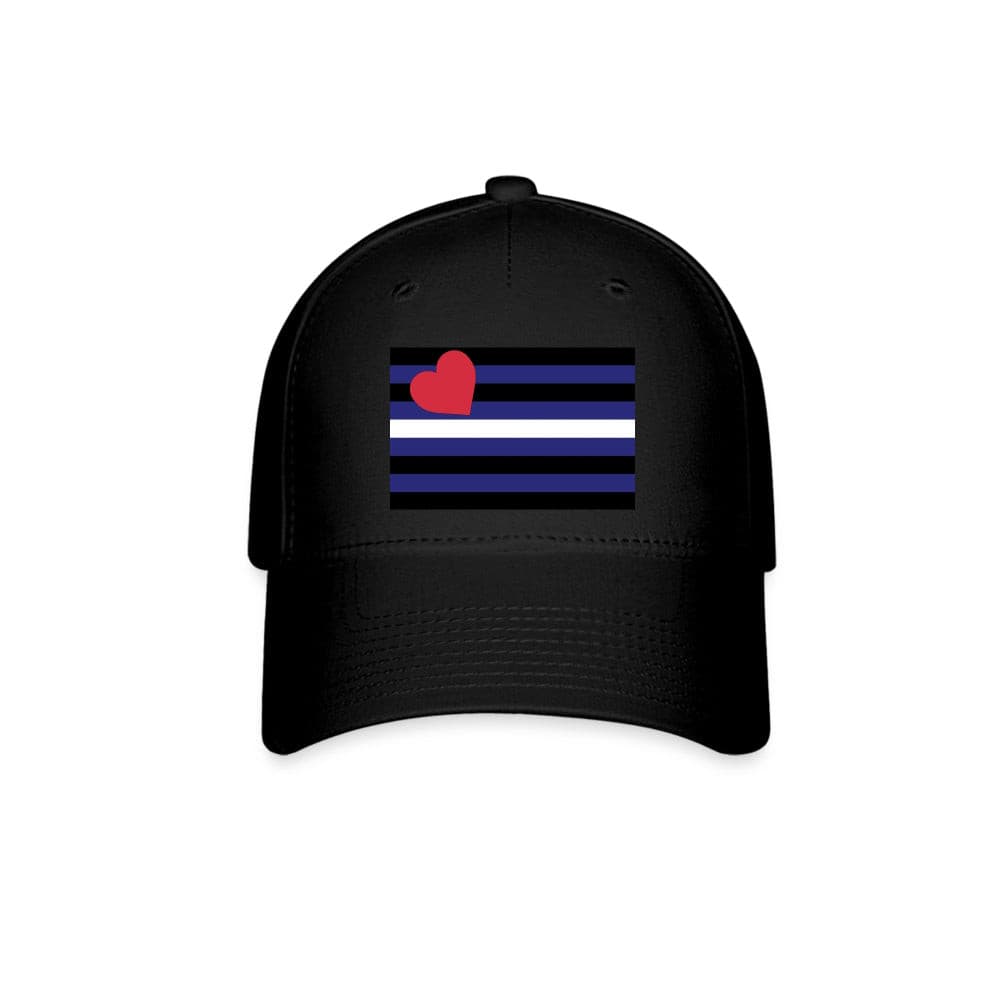 Leather Pride Flag Fitted Baseball Cap Black spod-1061727020-2-1