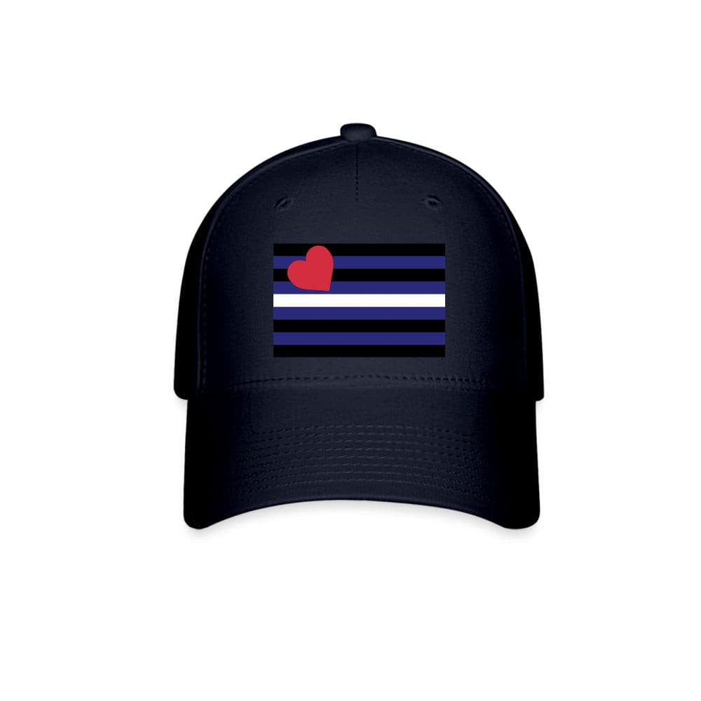 Leather Pride Flag Fitted Baseball Cap Navy spod-1061727020-4-1