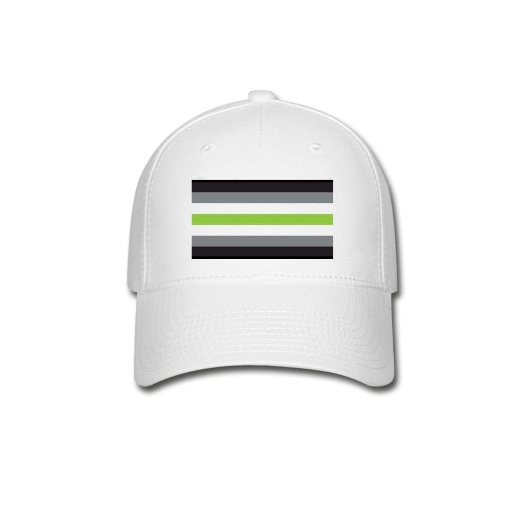 Agender Pride Flag Fitted Baseball Cap White Agender spod-1061727057-1-1