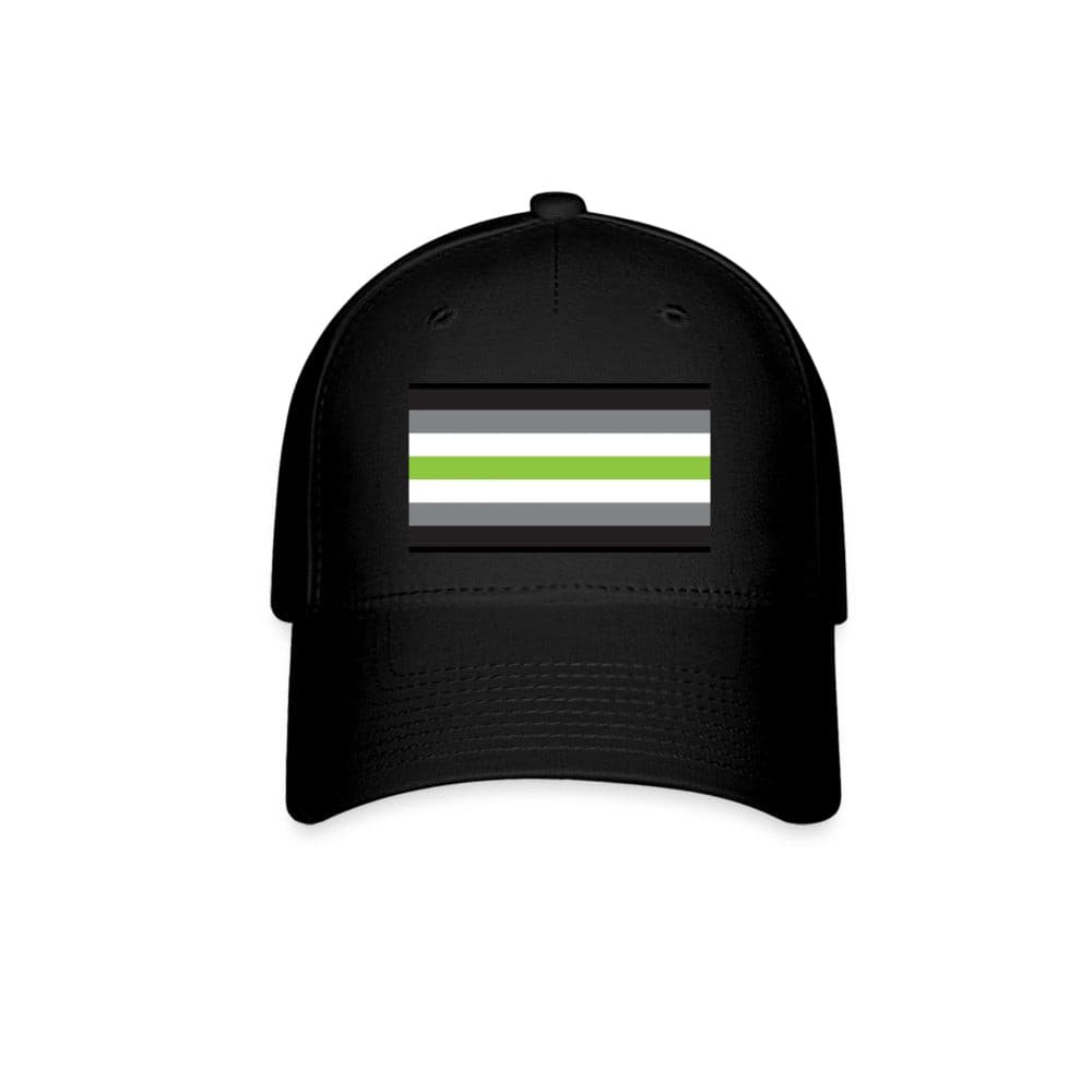 Agender Pride Flag Fitted Baseball Cap Black Agender spod-1061727057-2-1