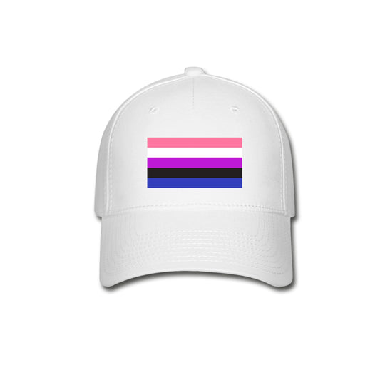 Genderfluid Pride Flag Fitted Baseball Cap White Genderfluid spod-1061727085-1-1