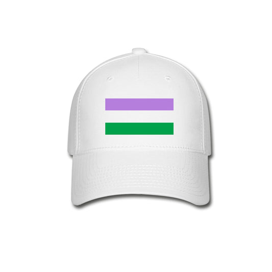 Genderqueer Pride Flag Fitted Baseball Cap White Genderqueer spod-1061727092-1-1