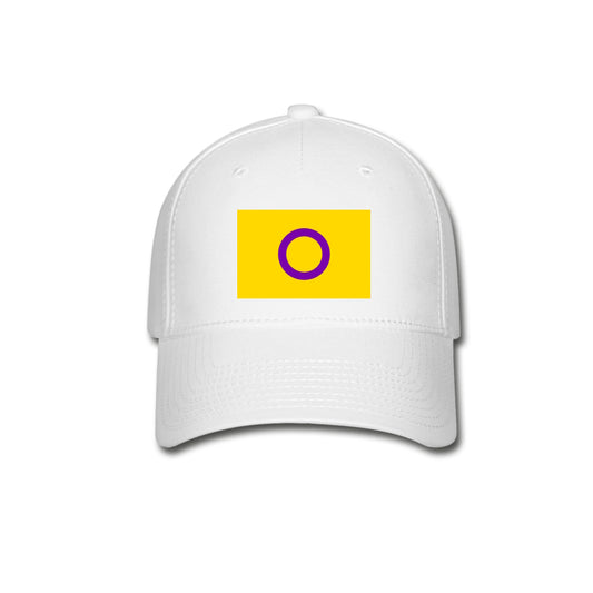 Intersex Pride Flag Fitted Baseball Cap White Intersex spod-1061727121-1-1