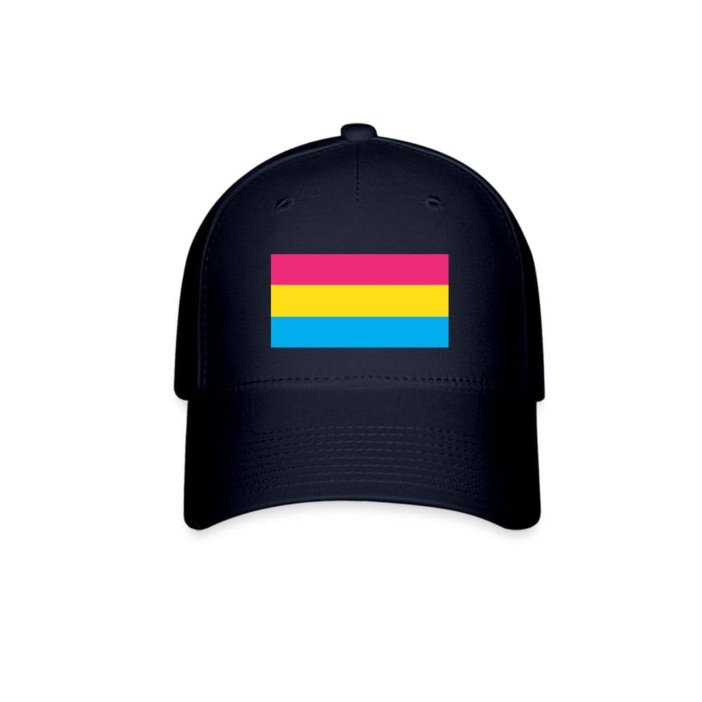 Pansexual Pan Pride Flag Fitted Baseball Cap Navy Pansexual spod-1061727135-4-1