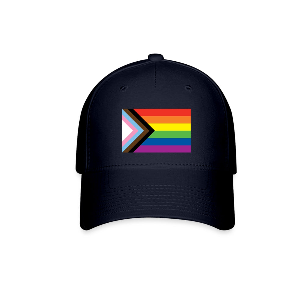 LGBTQ Pride Flag Fitted Baseball Cap - Progress Pride Daniel Quasar Navy Pride spod-1061727144-4-1