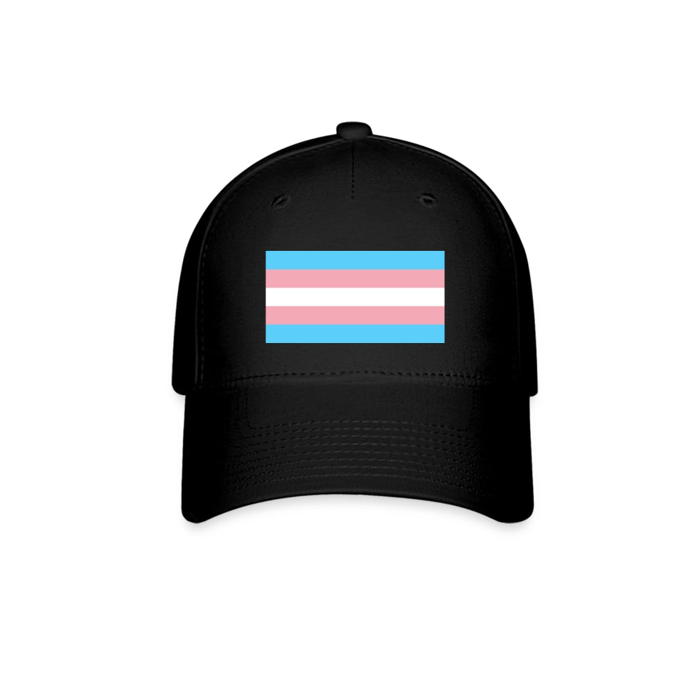 Transgender Trans Pride Flag Fitted Baseball Cap Black Transgender spod-1061727149-2-1