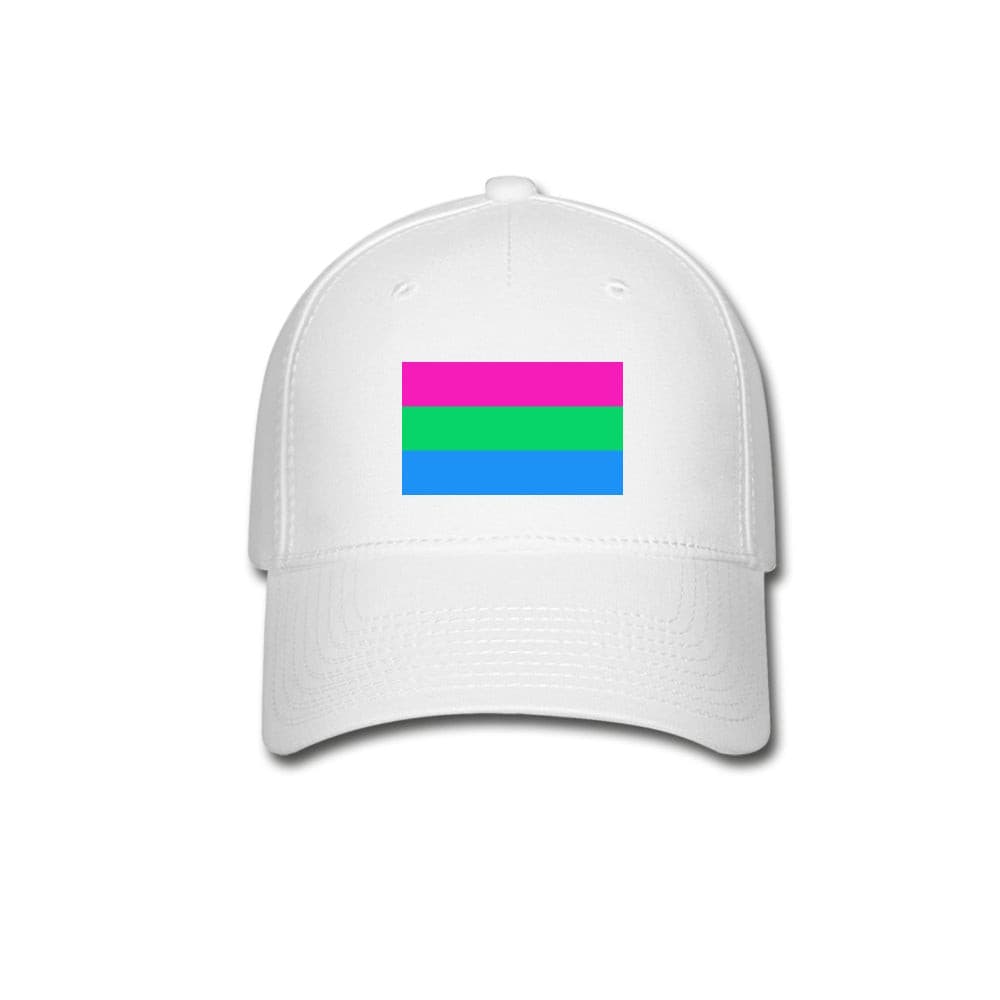 Polysexual Poly Pride Flag Fitted Baseball Cap White Polysexual spod-1061727163-1-1