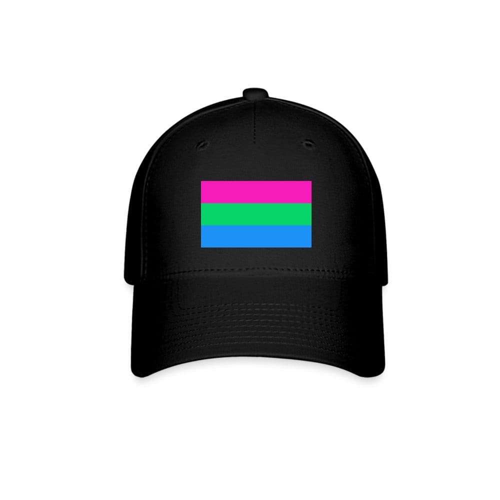 Polysexual Poly Pride Flag Fitted Baseball Cap Black Polysexual spod-1061727163-2-1