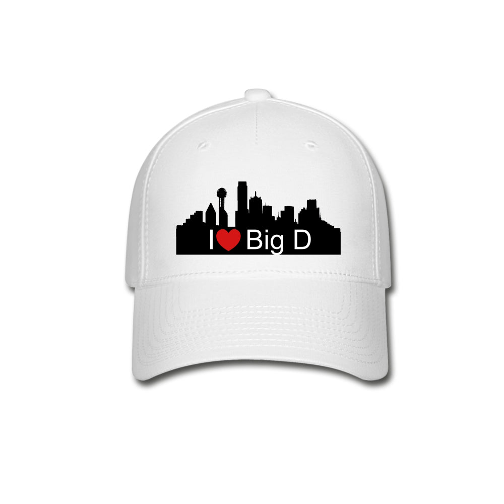 I Heart Big D -Dallas Texas - Fitted Baseball Cap White spod-1061727308-1-1