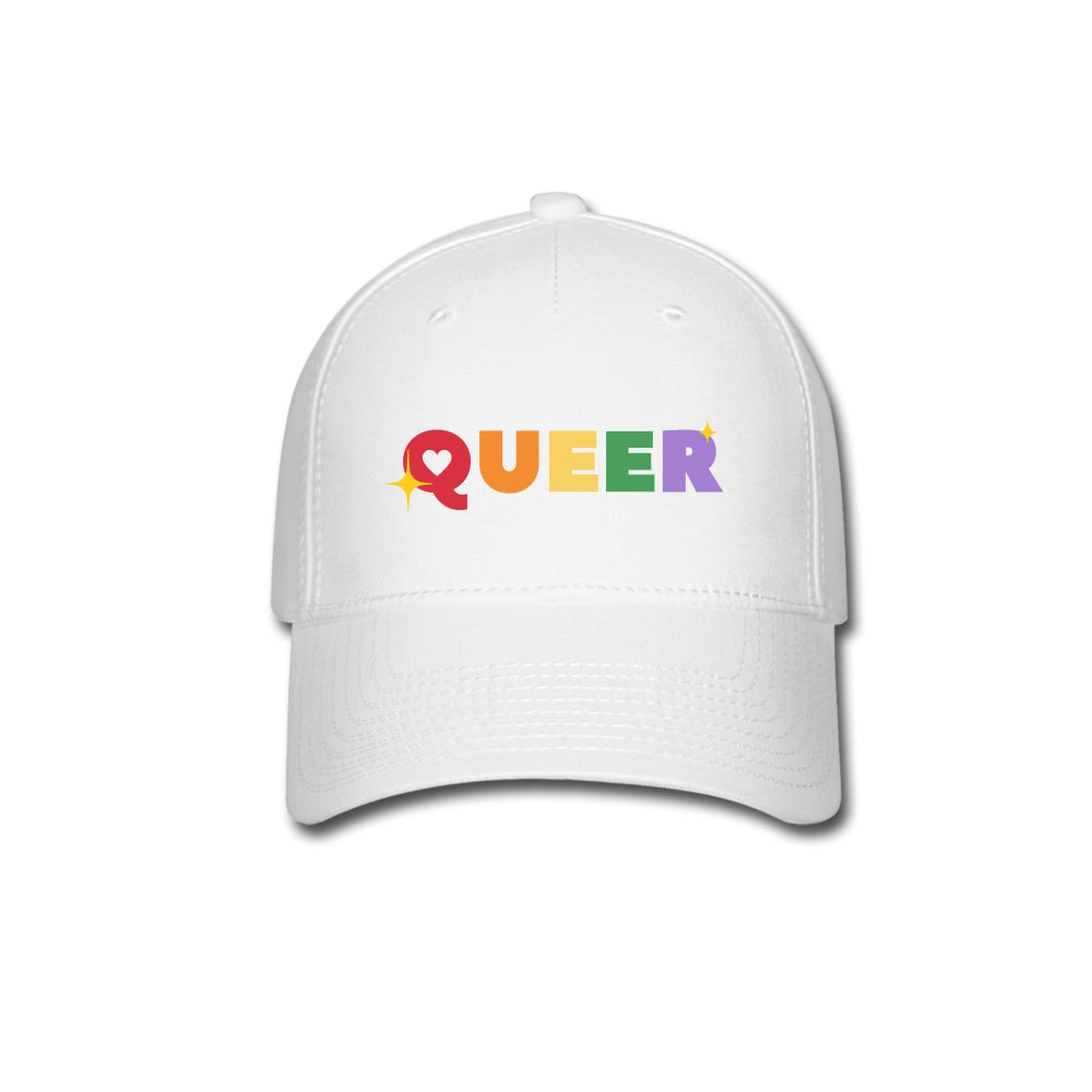 LGBTQ Pride Fitted Baseball Cap - Queer White Pride spod-1061727481-1-1