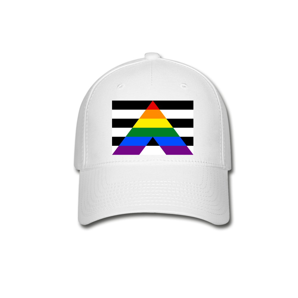 Straight Ally Pride Flag Fitted Baseball Cap White Straight Ally spod-1061860334-1-1