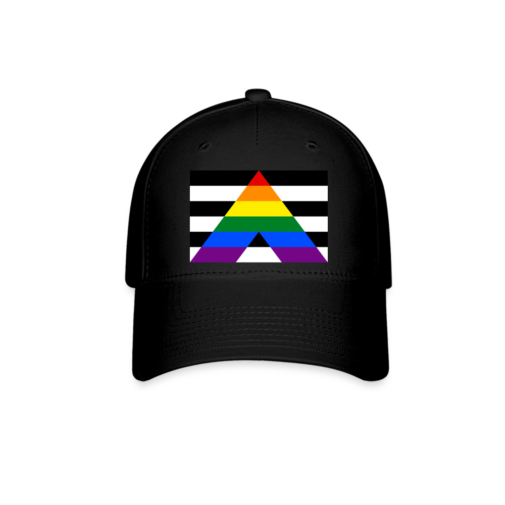 Straight Ally Pride Flag Fitted Baseball Cap Black Straight Ally spod-1061860334-2-1