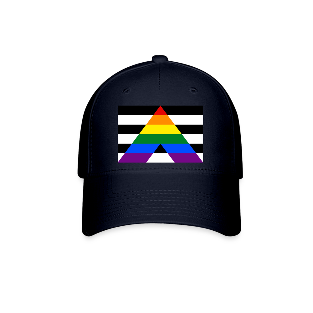 Straight Ally Pride Flag Fitted Baseball Cap Navy Straight Ally spod-1061860334-4-1