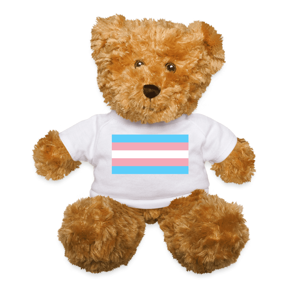 Transgender Trans Pride Flag Plush Teddy Bear Stuffed Animal White Transgender spod-1062074474-1-1