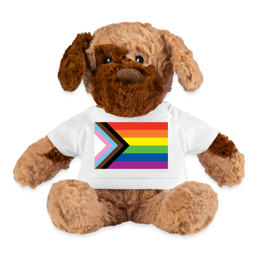 LGBTQ Pride Flag Plush Dog Stuffed Animal - Progress Pride Daniel Quasar White Pride spod-1062074482-1-1