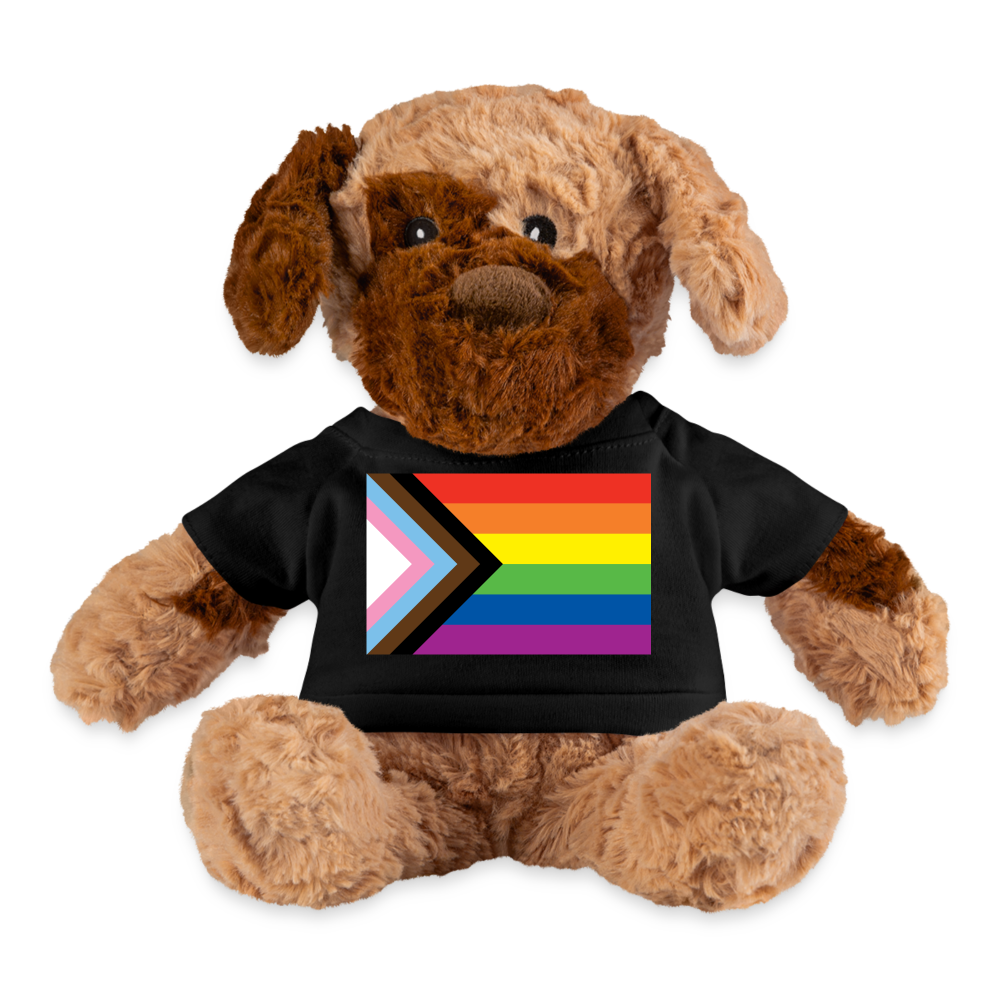 LGBTQ Pride Flag Plush Dog Stuffed Animal - Progress Pride Daniel Quasar Black Pride spod-1062074482-2-1