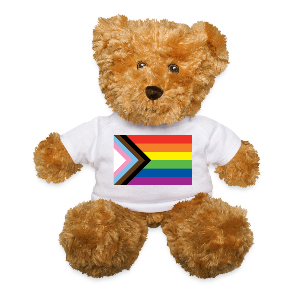 LGBTQ Pride Flag Plush Stuffed Animal Teddy Bear - Progress Pride Daniel Quasar White Pride spod-1062074488-1-1