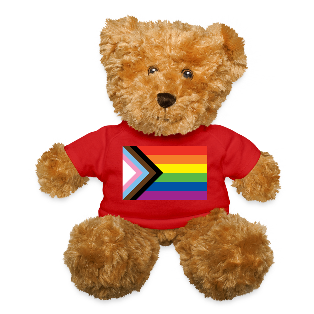 LGBTQ Pride Flag Plush Stuffed Animal Teddy Bear - Progress Pride Daniel Quasar Red Pride spod-1062074488-196-1