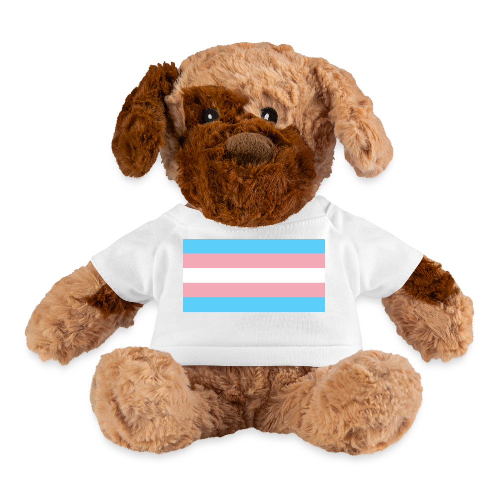 Transgender Trans Pride Flag Plush Dog Stuffed Animal White Transgender spod-1062074517-1-1