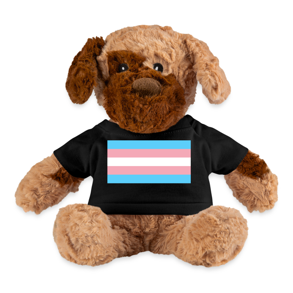 Transgender Trans Pride Flag Plush Dog Stuffed Animal Black Transgender spod-1062074517-2-1