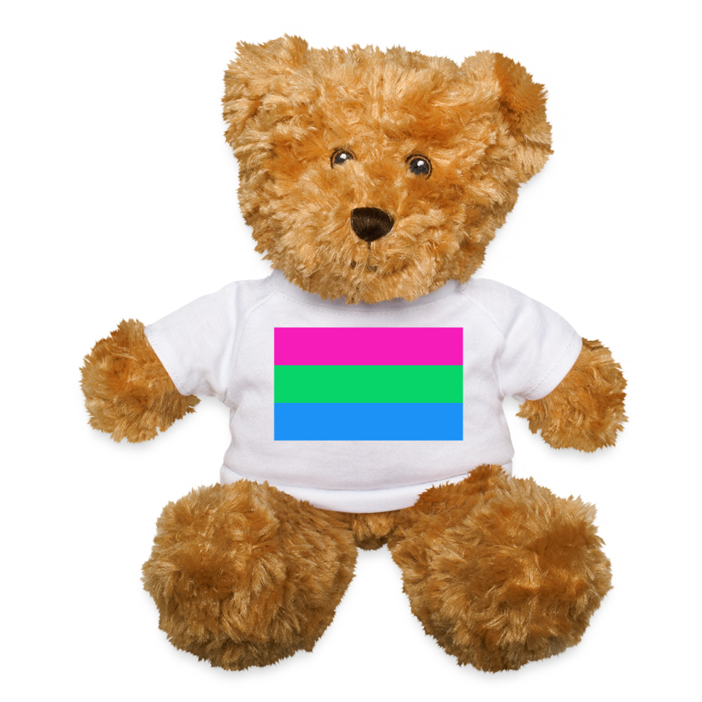 Polysexual Poly Pride Flag Plush Teddy Bear Stuffed Animal White Polysexual spod-1062074532-1-1