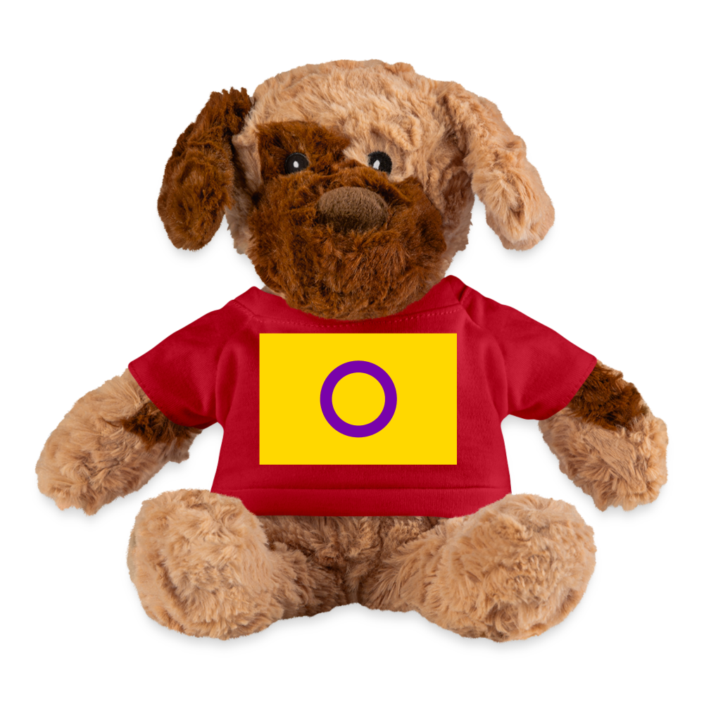 Intersex Pride Flag Plush Dog Stuffed Animal Red Intersex spod-1062074619-196-1