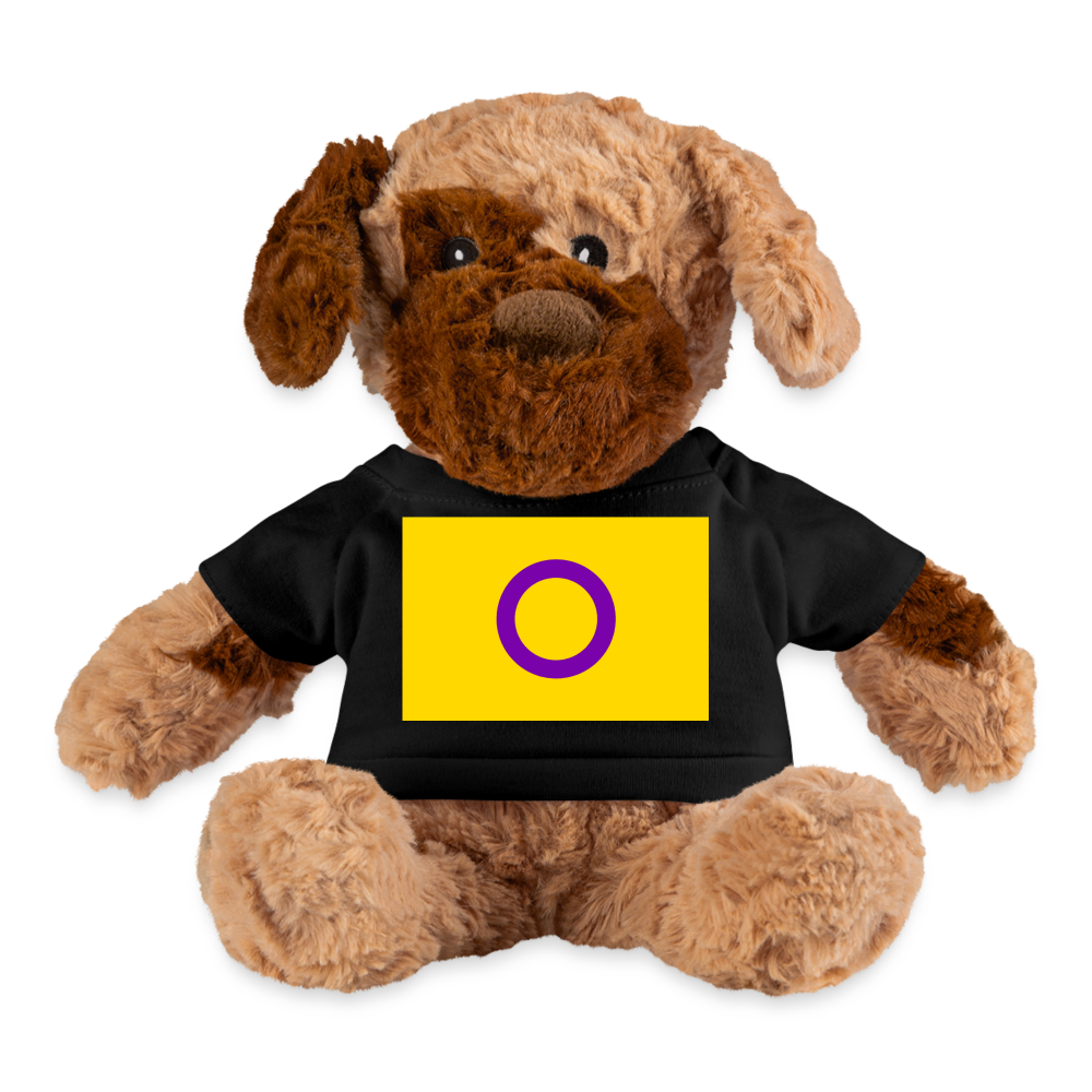 Intersex Pride Flag Plush Dog Stuffed Animal Black Intersex spod-1062074619-2-1