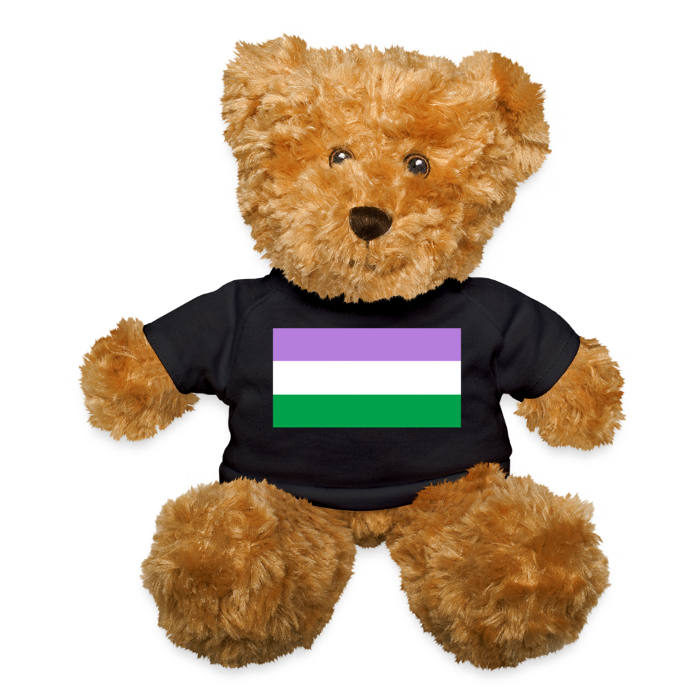 Genderqueer Pride Flag Plush Teddy Bear Black Genderqueer spod-1062074686-2-1