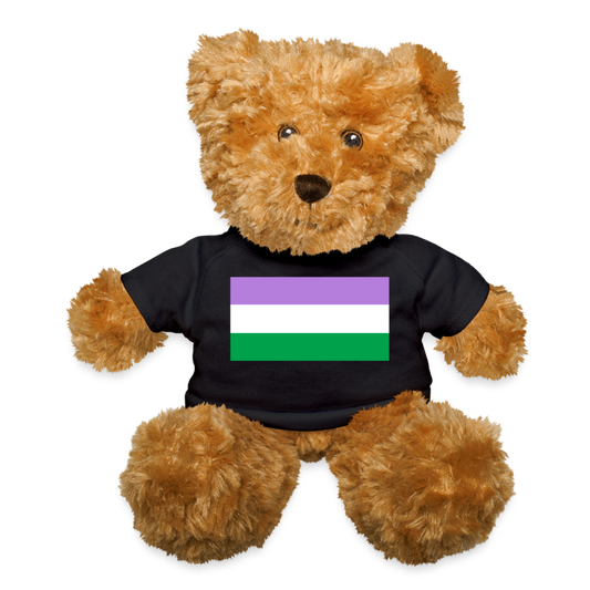 Genderqueer Pride Flag Plush Teddy Bear Black Genderqueer spod-1062074686-2-1