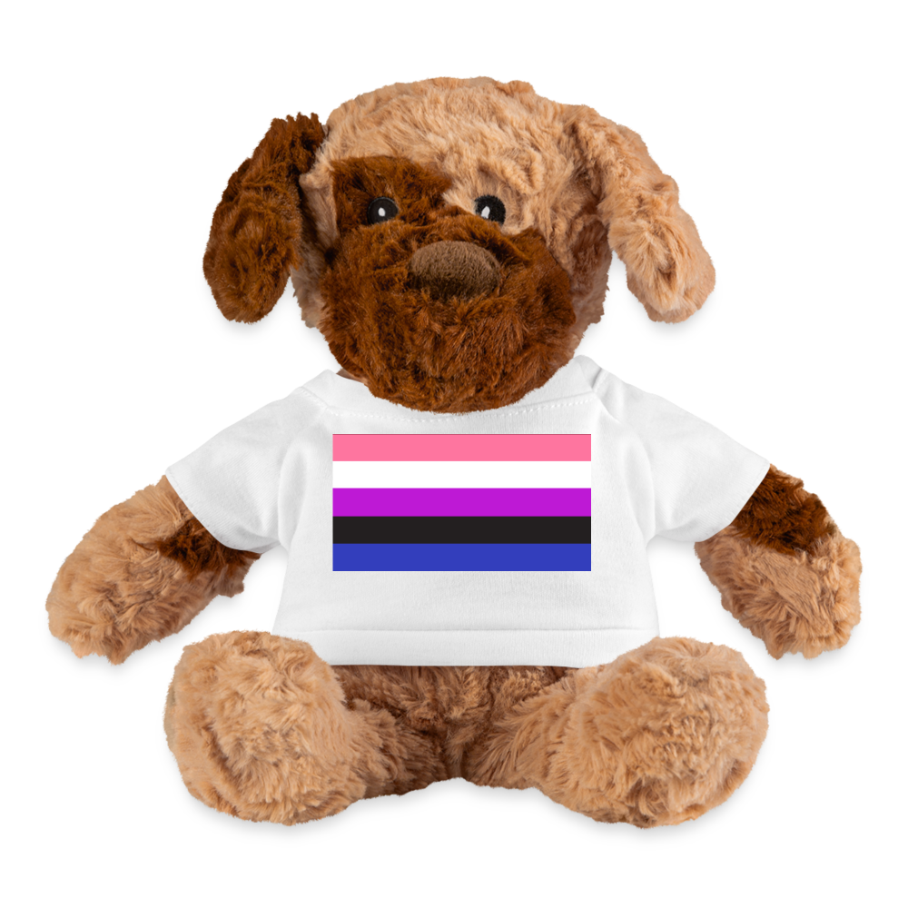 Genderfluid Pride Flag Plush Dog Stuffed Animal White Genderfluid spod-1062074738-1-1