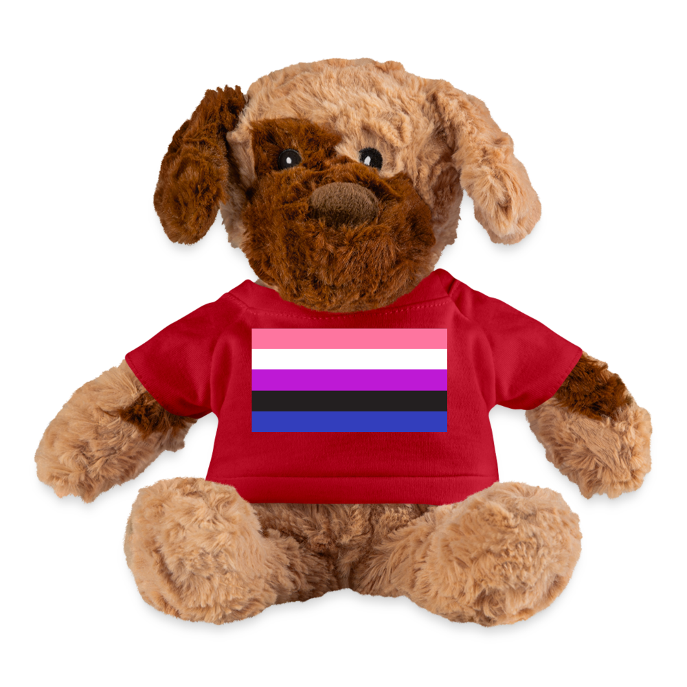 Genderfluid Pride Flag Plush Dog Stuffed Animal Red Genderfluid spod-1062074738-196-1